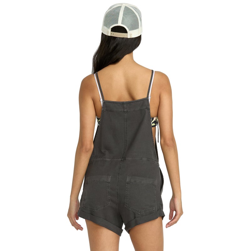 Billabong Women's Wild Pursuit Woven Overall Shorts, Off Black, S - Image 2